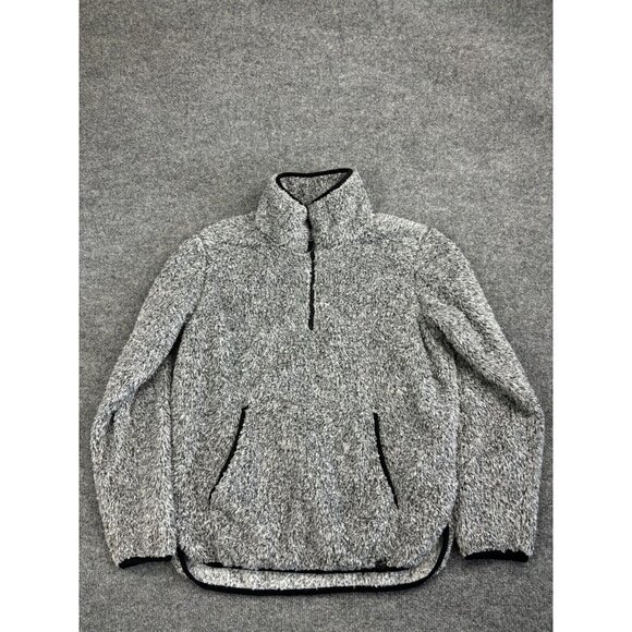 Life Integrity Earth Sweater Women's Large Gray Sherpa Fleece 1/4 Zip Pullover - Picture 1 of 7